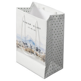 Sac Cadeau Moyen Minimal Salt Lake City Utah Watercolor Mariage