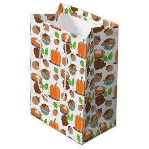 Sac Cadeau Moyen Modèle de thème de nourriture de Thanksgiving