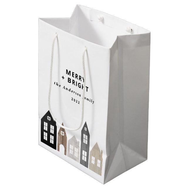 Sac Cadeau Moyen Moderne Japon Noël Nordique maisons design (Devant Angle)
