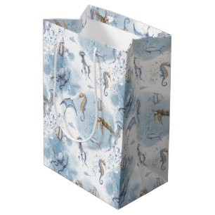 Sac Cadeau Moyen Monde sous-marin fantaisiste – Motif de créatures