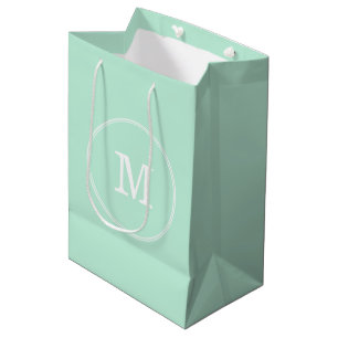 Sac Cadeau Moyen Monnaie verte Modèle blanc Monogramme élégant mode