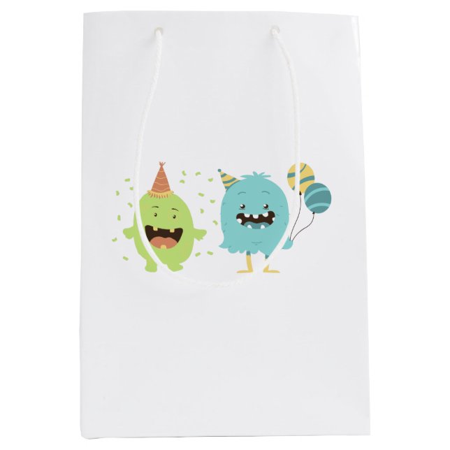 Sac Cadeau Moyen Monstre de fête (Devant)