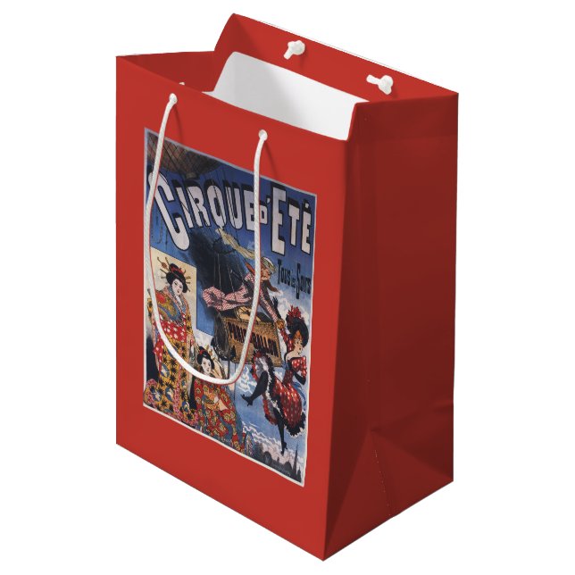 Sac Cadeau Moyen Montgolfière et affiche japonaise de dames (Devant Angle)
