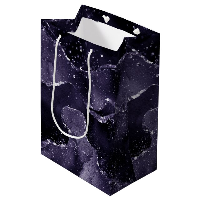 Sac Cadeau Moyen Moody Agate | Midnight Indigo Deep Purple Glam (Devant Angle)