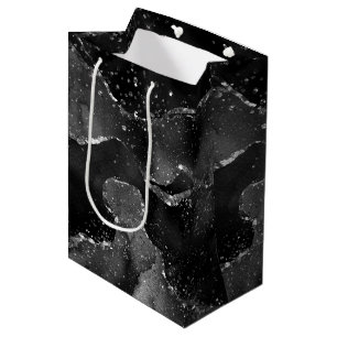 Sac Cadeau Moyen Moody Agate Onyx Black Silver Vampy Goth Parties