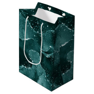 Sac Cadeau Moyen Moody Agate Turquoise Vert Malachite Riche Joyau