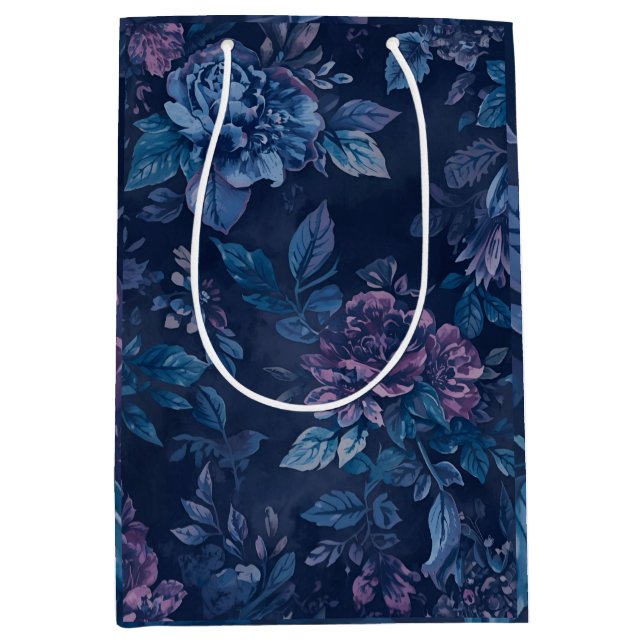 Sac Cadeau Moyen Moody Midnight Floral Wine Carrier (Devant)