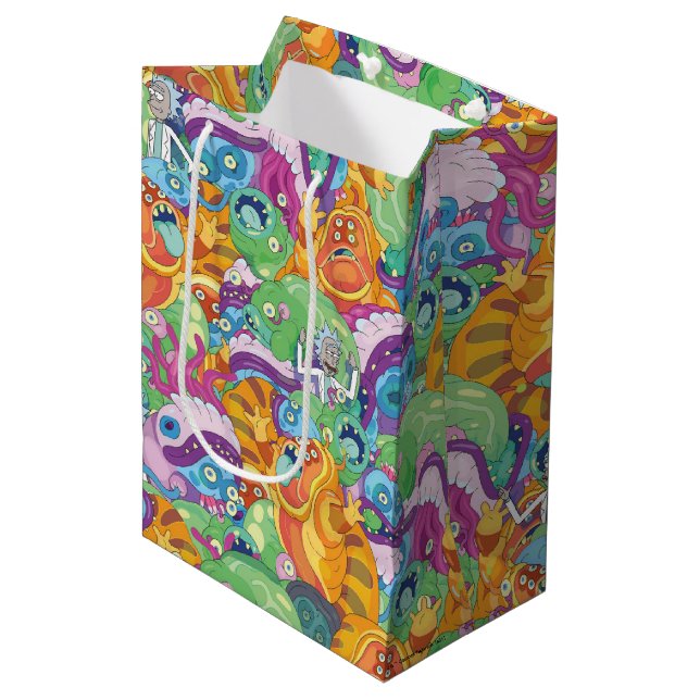 Sac Cadeau Moyen Motif Alien du parti Rick Apocalypse (Devant Angle)