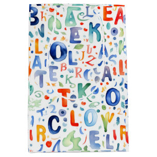 Sac Cadeau Moyen Motif Alphabet