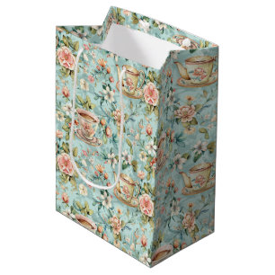 Sac Cadeau Moyen Motif carrelé à thé mignon