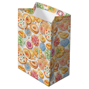 Sac Cadeau Moyen Motif carrelé de la soirée biscuit
