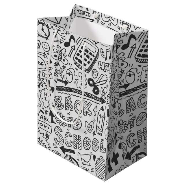 Sac Cadeau Moyen motif chimique de l'école (Devant Angle)