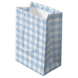 Sac Cadeau Moyen Motif clair bleu et blanc