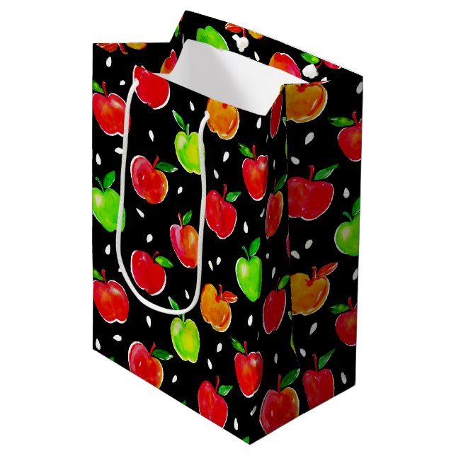 Sac Cadeau Moyen Motif d'application d'aquarelle vive (Devant Angle)