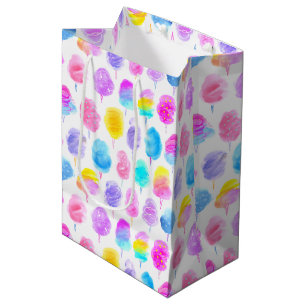 Sac Cadeau Moyen Motif d'aquarelle couleur Coton Candy