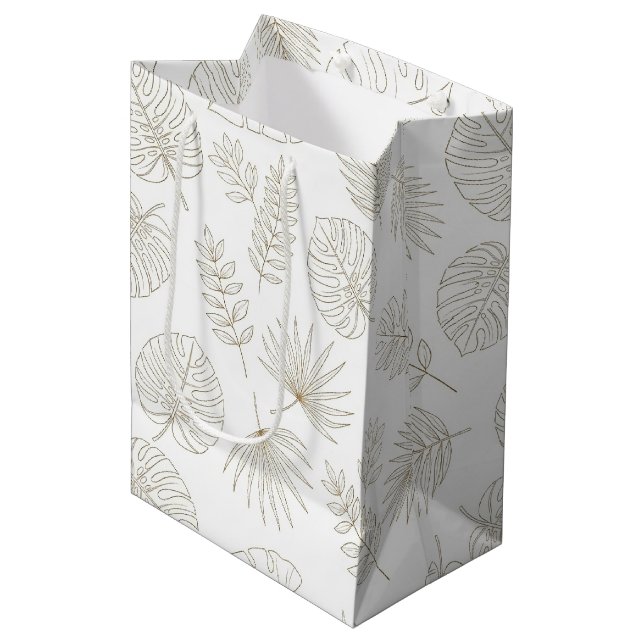 Sac Cadeau Moyen Motif d'art en ligne botanique minimal (5) (Devant Angle)