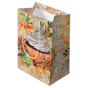 Sac Cadeau Moyen Motif d'automne de Thanksgiving