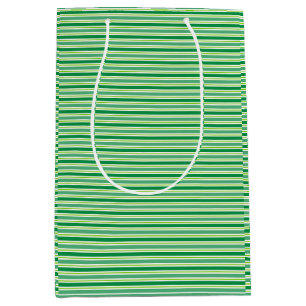 Sac Cadeau Moyen Motif de bandes vertes de la Saint-Patrick-54608