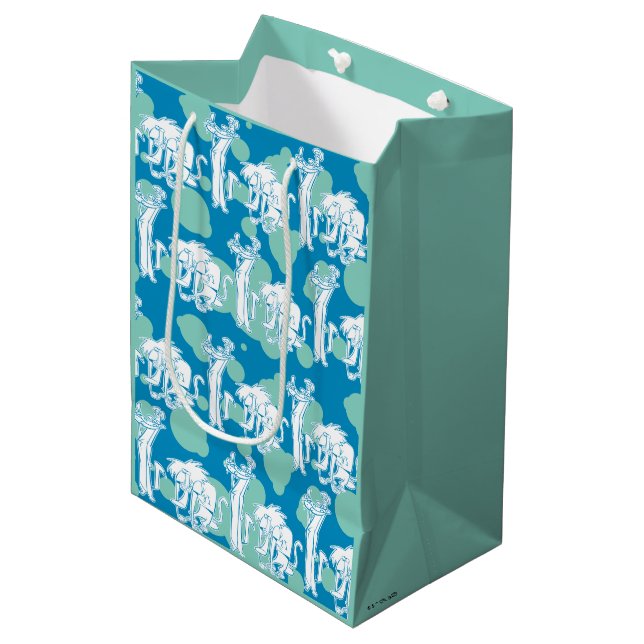 Sac Cadeau Moyen Motif de caractères bleu Weasel & Baboon (Devant Angle)