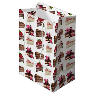 Sac Cadeau Moyen Motif de desserts délicieux pour les amateurs de g