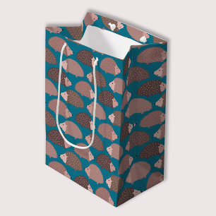 Sac Cadeau Moyen Motif de forêt de Hérisson