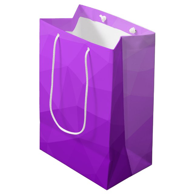 Sac Cadeau Moyen Motif de maillage géométrique dégradé de lavande v (Devant Angle)