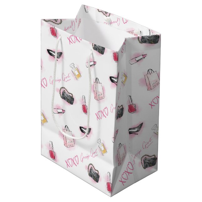 Sac Cadeau Moyen Motif de maquillage pour filles Gossip (Devant Angle)