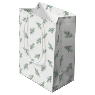 Sac Cadeau Moyen Motif de Noël d'entreprise minimal en pin