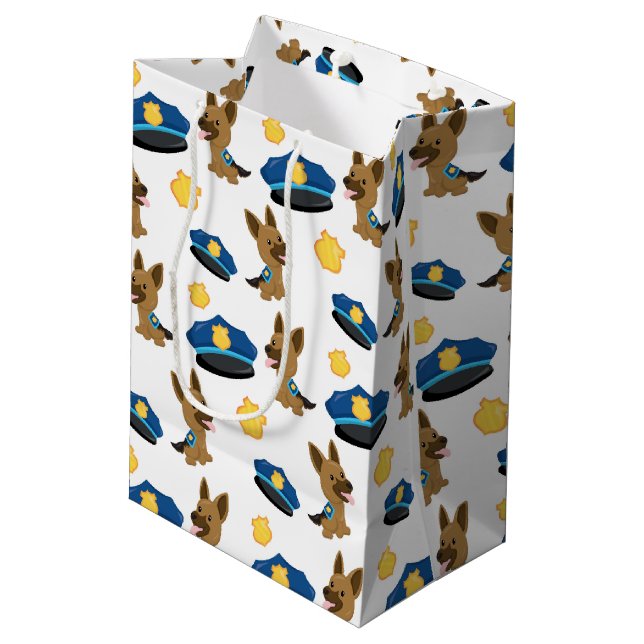 Sac Cadeau Moyen Motif de police (Dos Angle)