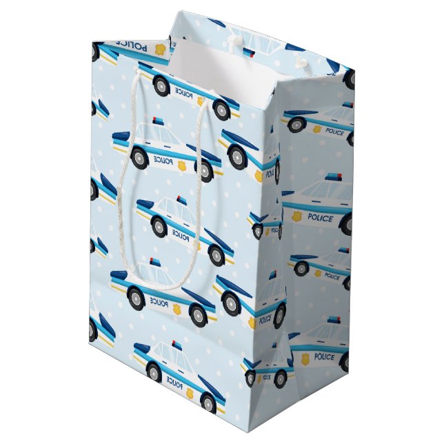Sac Cadeau Moyen Motif de police (Dos Angle)