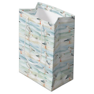 Sac Cadeau Moyen Motif de rivage de bécasseau côtier (6)