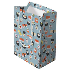 Sac Cadeau Moyen Motif de rouleaux Sushi Nigiri Maki