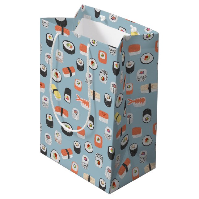 Sac Cadeau Moyen Motif de rouleaux Sushi Nigiri Maki (Dos Angle)