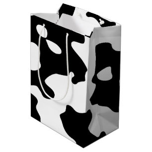 Sac Cadeau Moyen Motif de vache noir et blanc