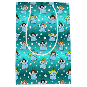 Sac Cadeau Moyen Motif des anges célestes de Noël