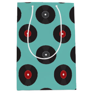 Sac Cadeau Moyen Motif des enregistrements Retro Jukebox