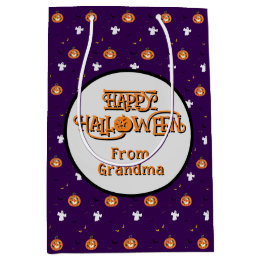 Sac Cadeau Moyen Motif d'Halloween et message effrayant