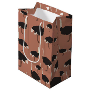 Sac Cadeau Moyen Motif d'illustration Ostrich Bird