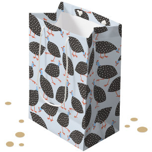 Sac Cadeau Moyen Motif d'oiseaux de Guinée Fowl