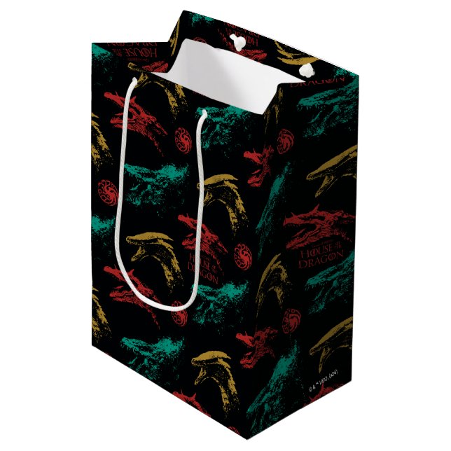Sac Cadeau Moyen Motif en chef Dragon (Devant Angle)