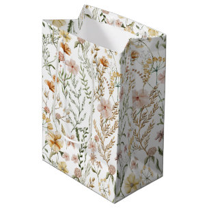 Sac Cadeau Moyen Motif Fleur sauvage aquarelle