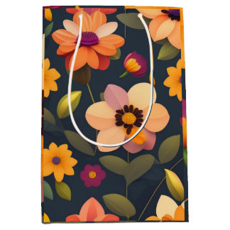 Sac Cadeau Moyen Motif floral sauvage