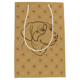 Sac Cadeau Moyen Motif Golden Retriever