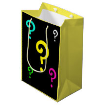 Sac Cadeau Moyen motif points d'interrogation