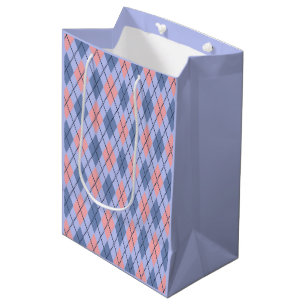 Sac Cadeau Moyen Motif rétro en losange.