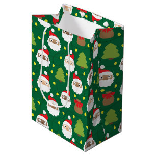Sac Cadeau Moyen Motif Santa Clauses