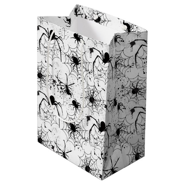 Sac Cadeau Moyen Motif Toile d'araignée Halloween  (Dos Angle)