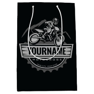 Sac Cadeau Moyen Motocross personnalisée Rider Dirt Bike Hill Racin