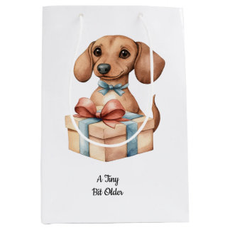 Sac Cadeau Moyen Mug d'anniversaire pour adorable dachshund Un peu