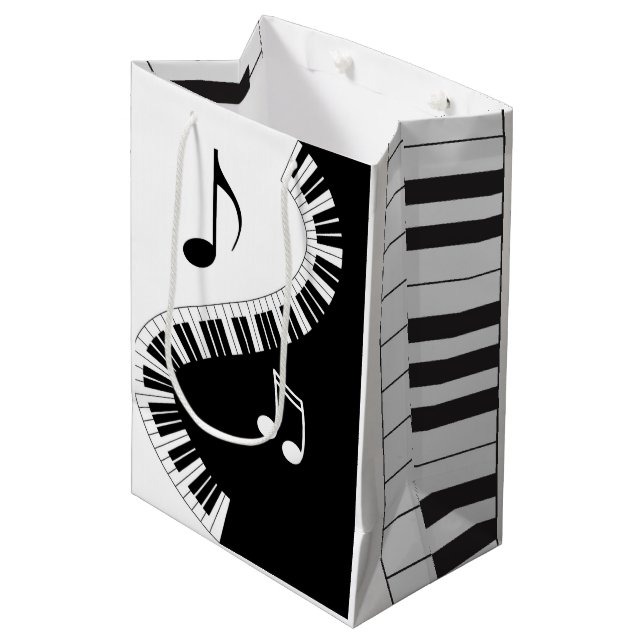 Sac Cadeau Moyen Musiciens créatifs Piano Keys Mariage (Devant Angle)